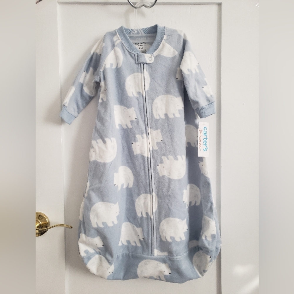 Carter's Light Blue Polar Bear Sleep Sack Blanket Soft Warm Cozy